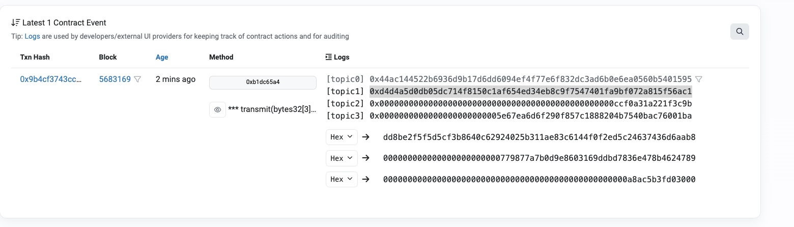 Chainlink CCIP - Ethereum Sepolia Acknowledger Contract Events